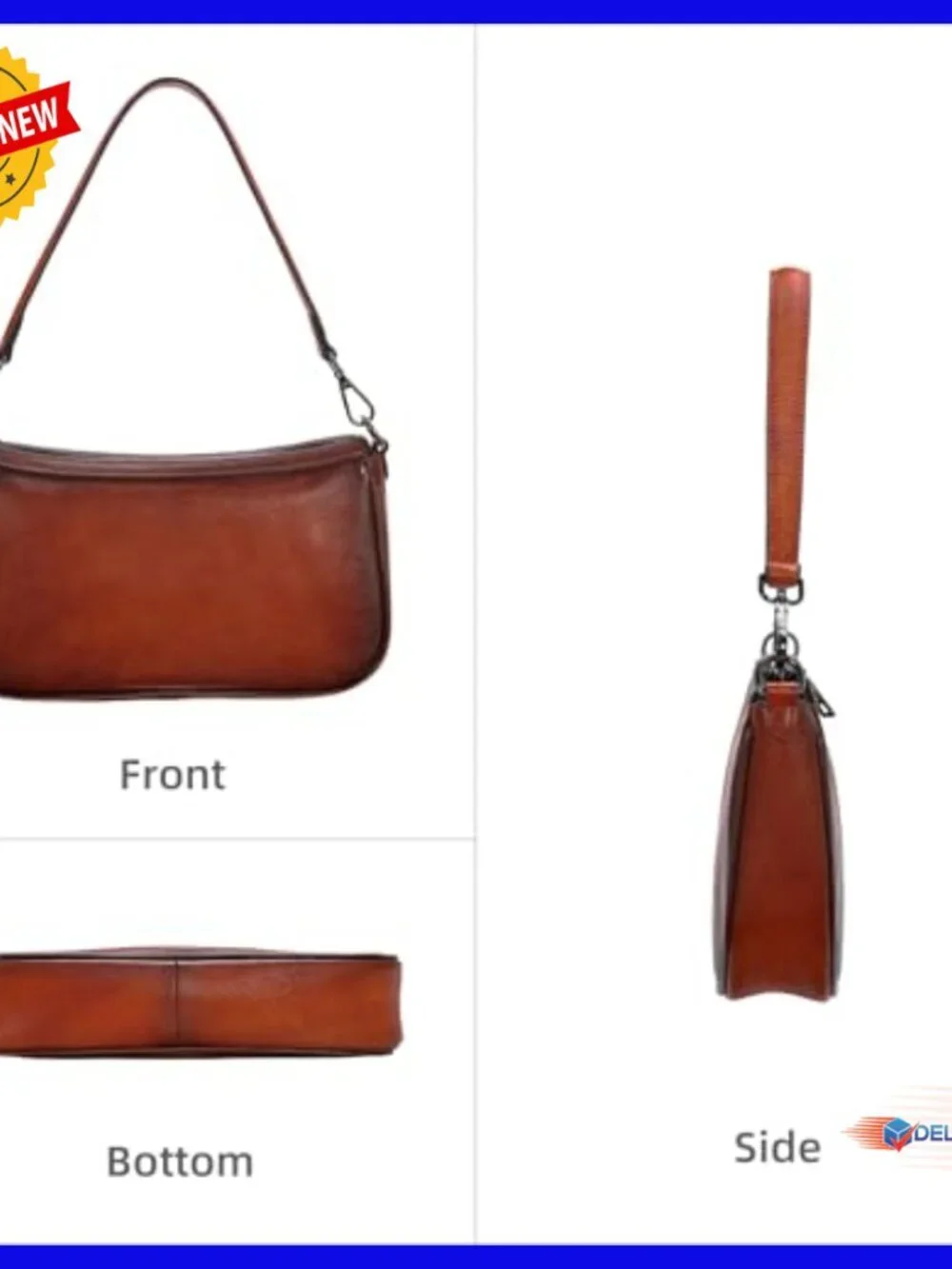 Leather Crossbody Bag Small Hobo Purse with Detachable Strap for Everyday Use